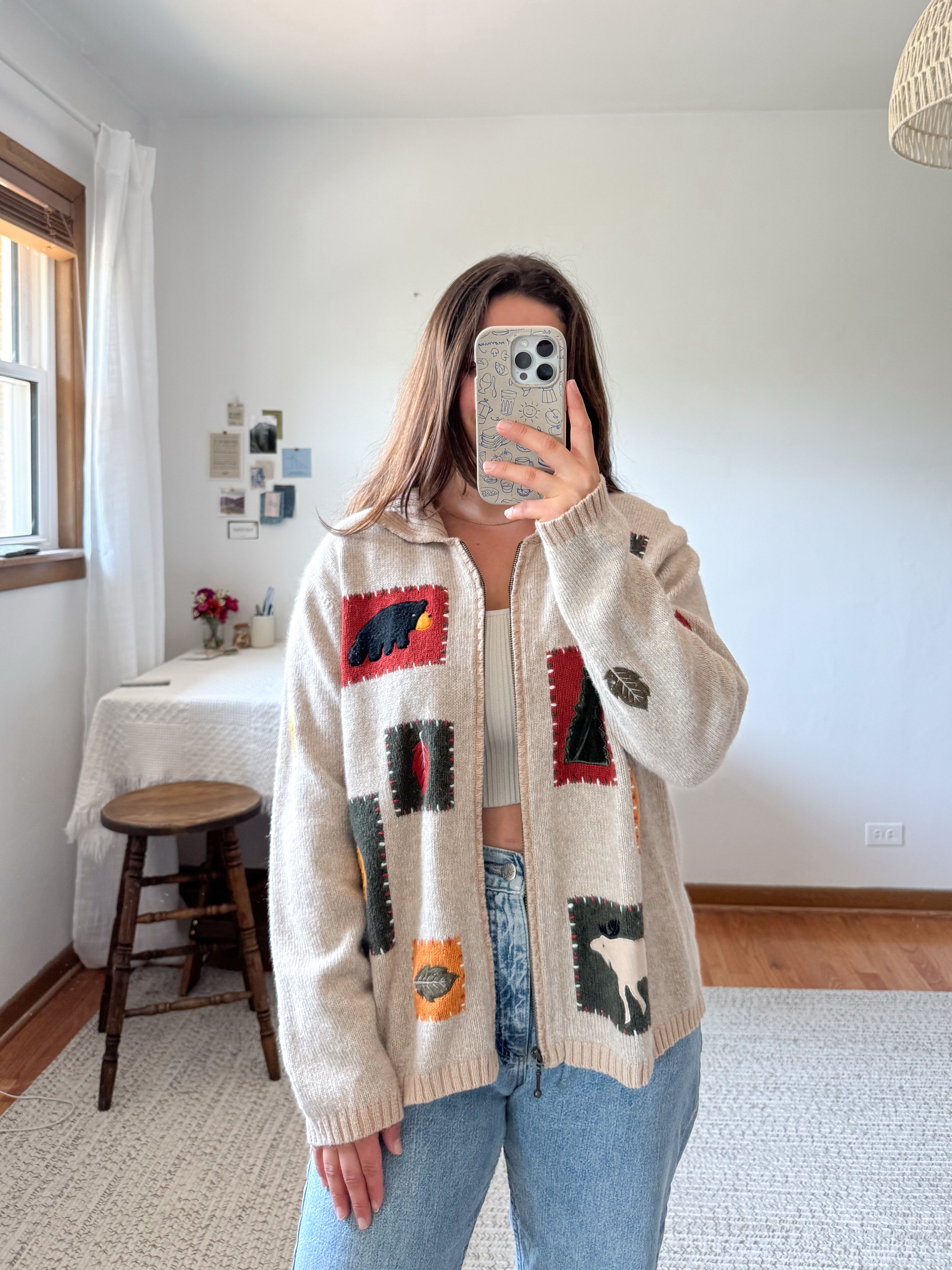 The Autumn Critter Cardigan (L)