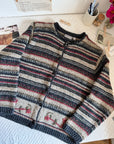 The Autumnal Cozy Striped Cardigan (XL)