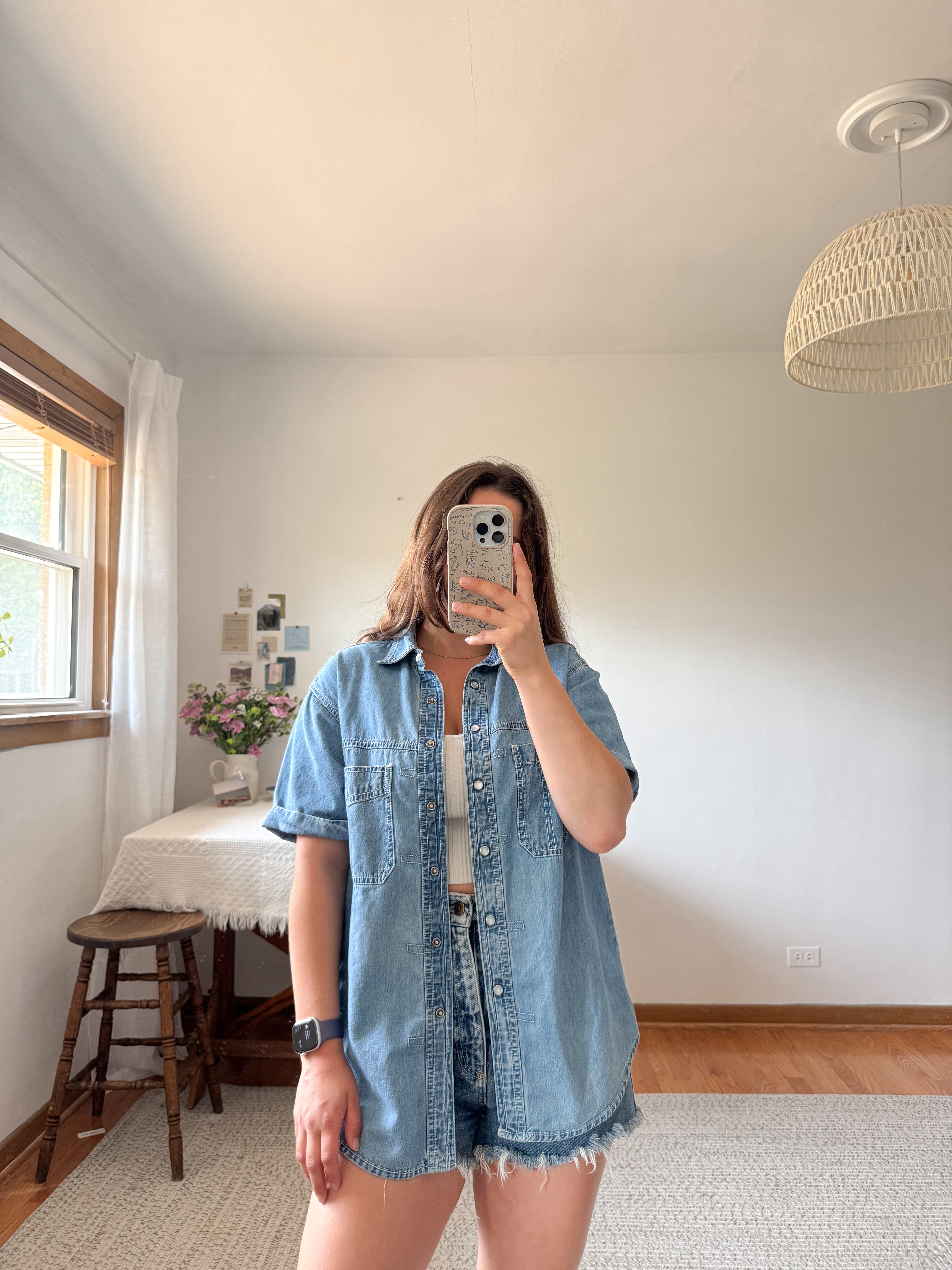 The Denim Snap Button Up (M)