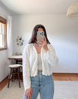 The Crochet Cropped Cloud Cardigan (L)