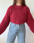 The Cranberry Red Textured Sweater (L)
