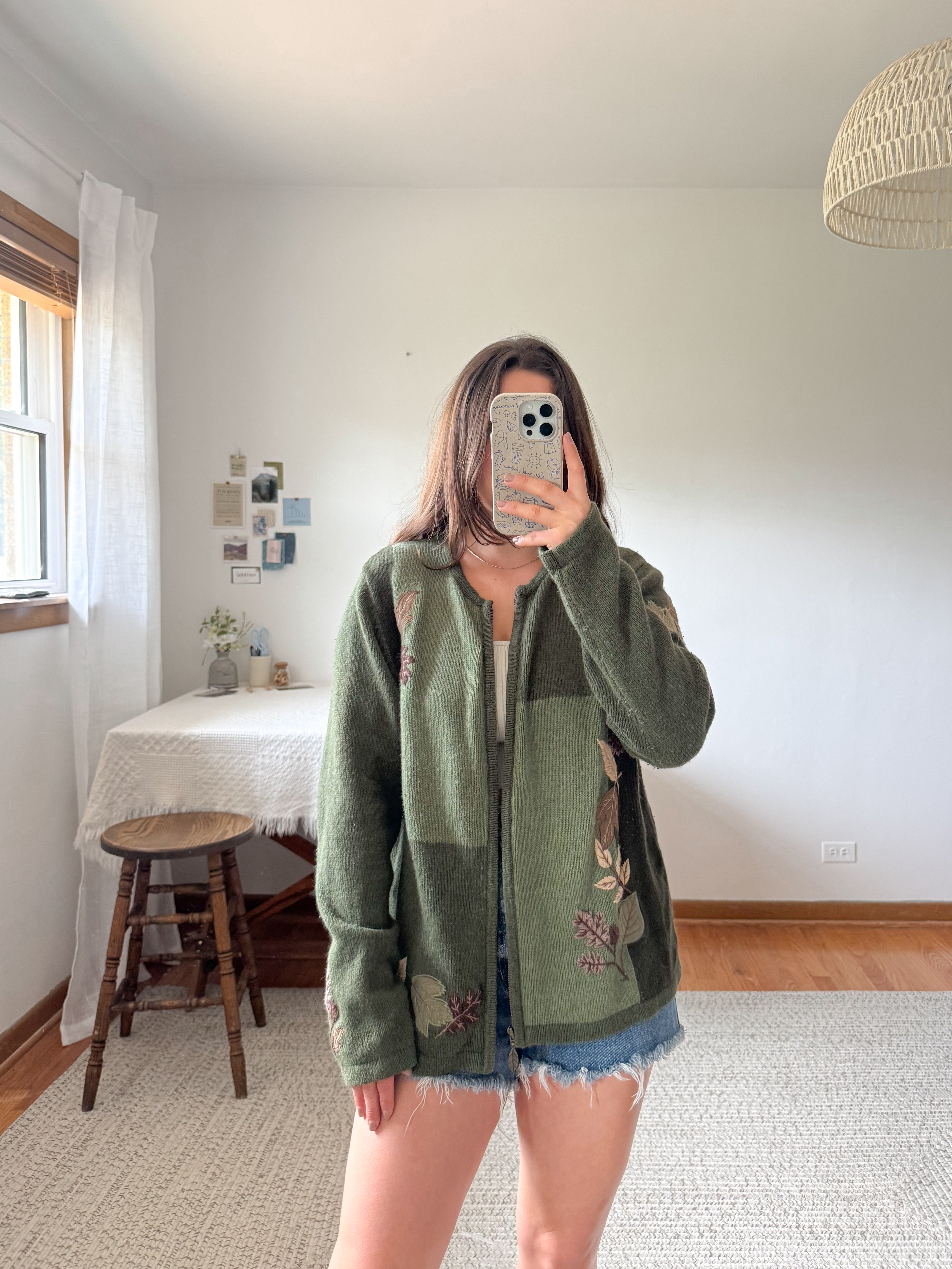 The Leafy Green Cardigan (L)