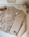 The Beige Subtle Leaf Cardigan (M)