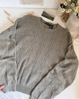 The Sage Textured Grandpa Sweater (XL)