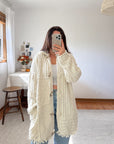 The Cream Patchwork Toggle Cardigan (L)