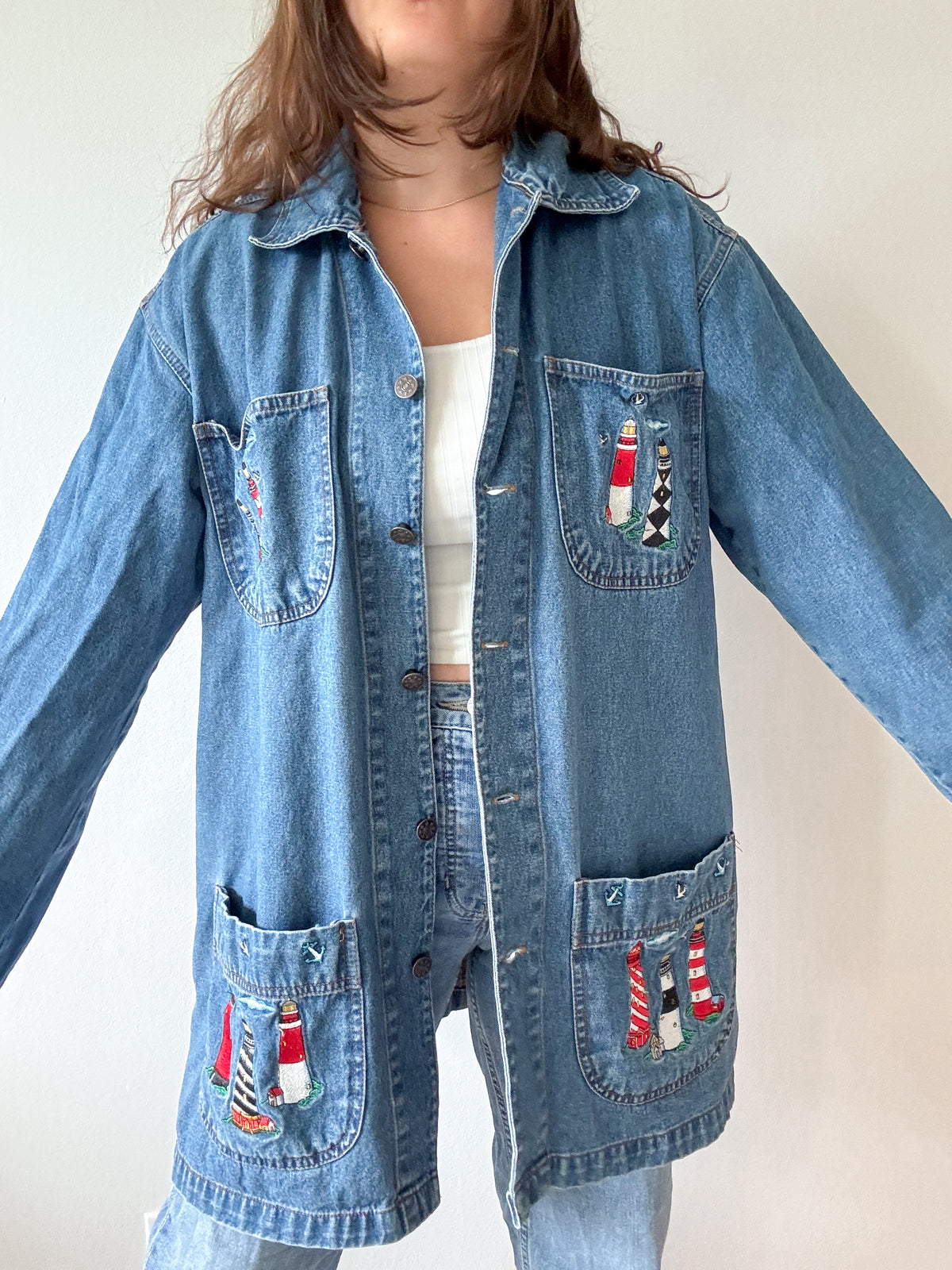 The Cutesy Lighthouse Denim Jacket (L)