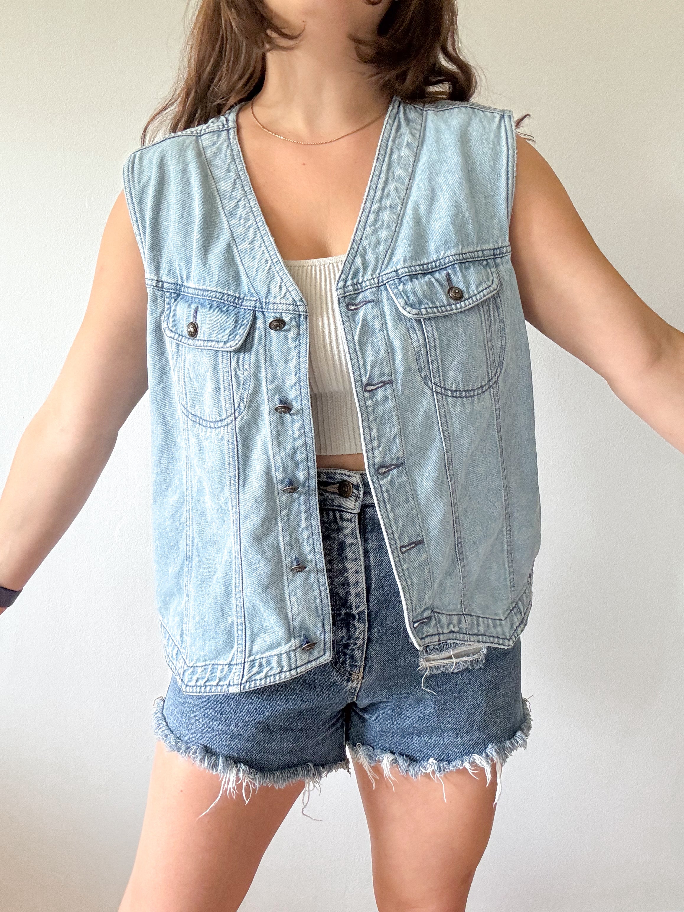 The Light Wash Denim Vest (XL)