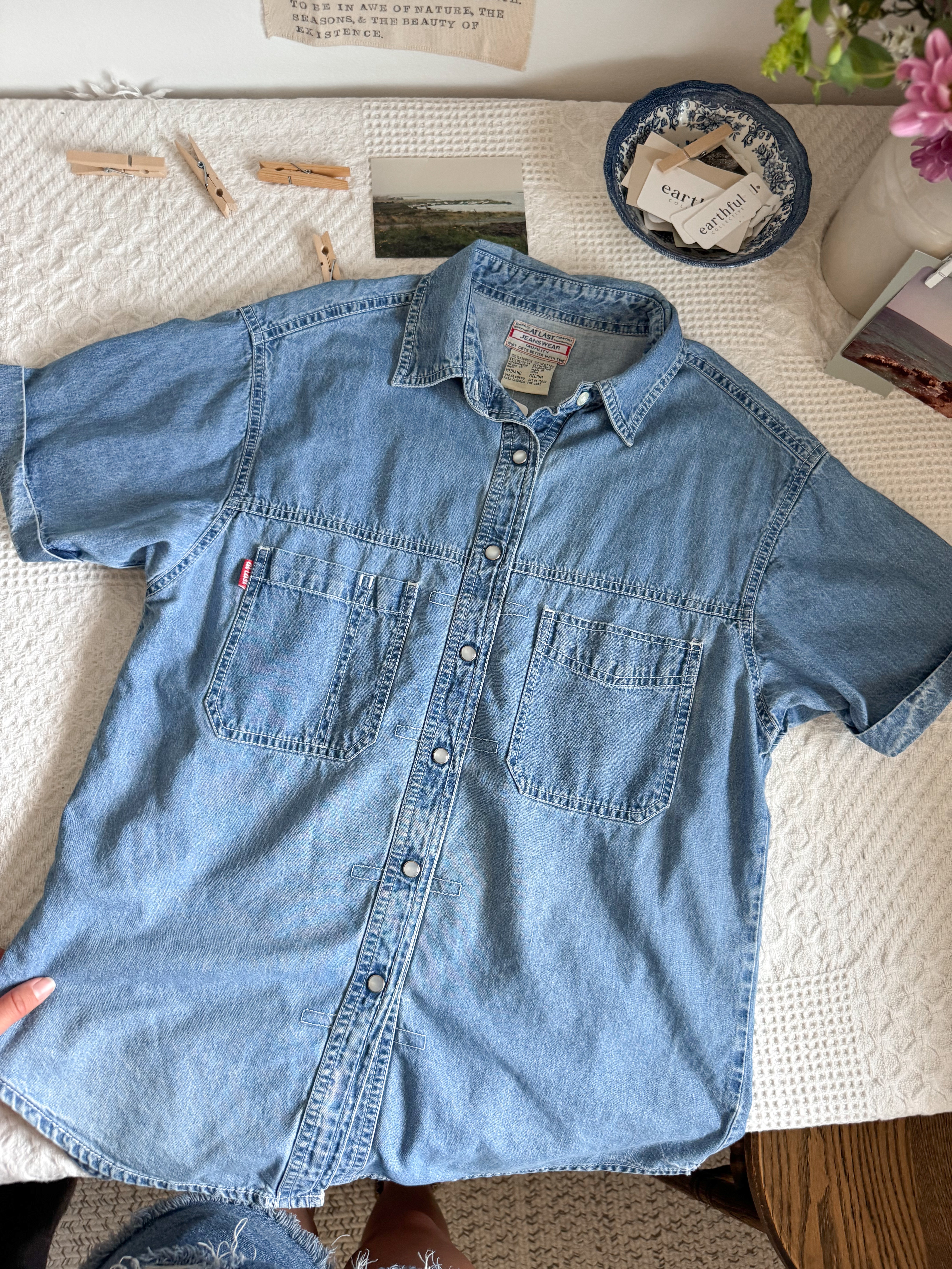 The Denim Snap Button Up (M)