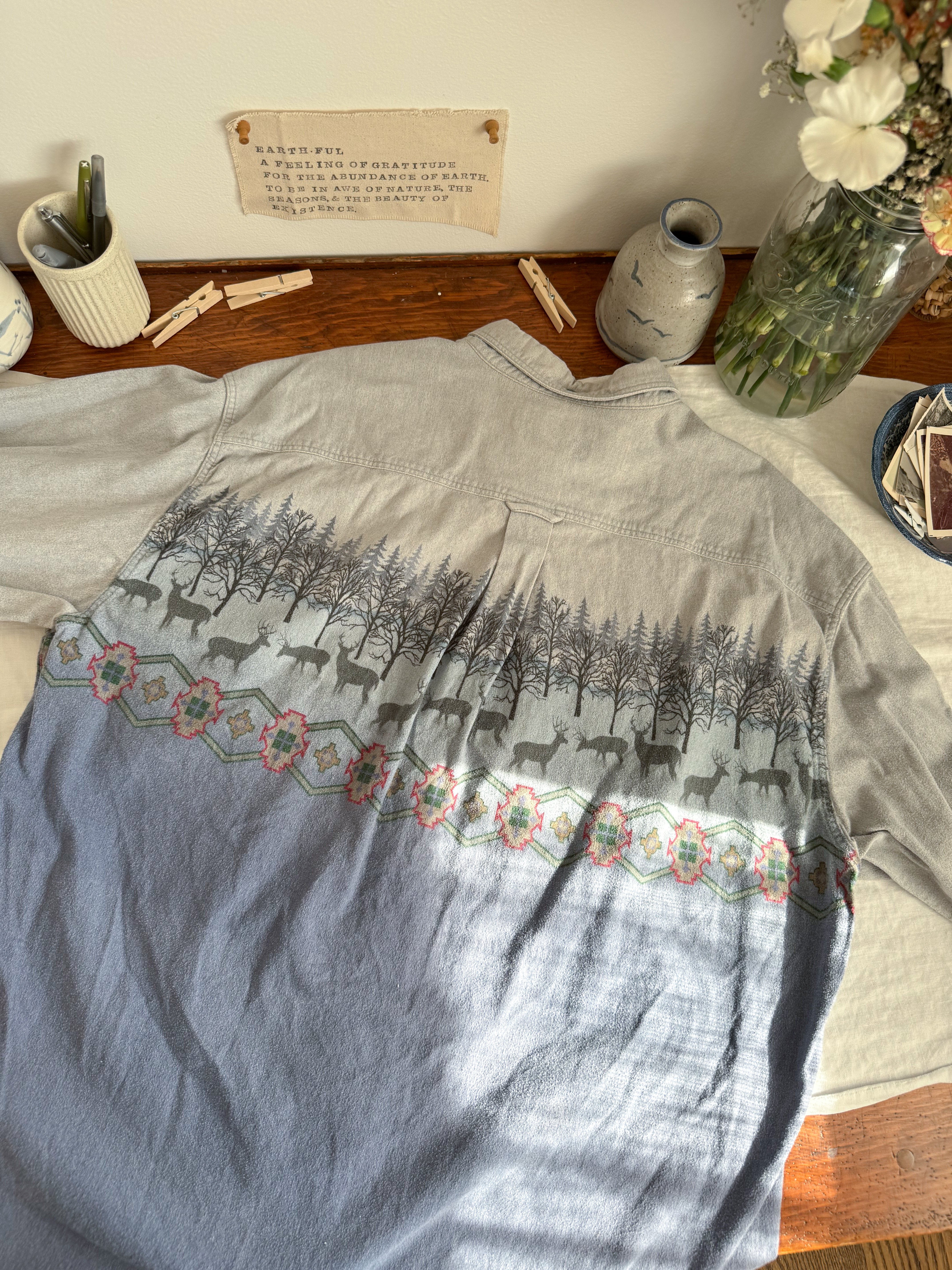 The Forest Fleece Deer Button Up (XL)