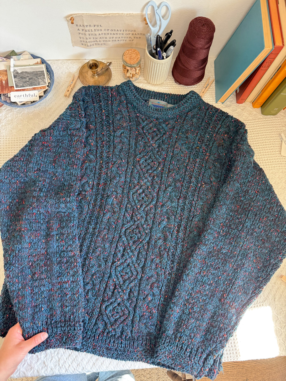 The Teal Speckle Sweater (XL)