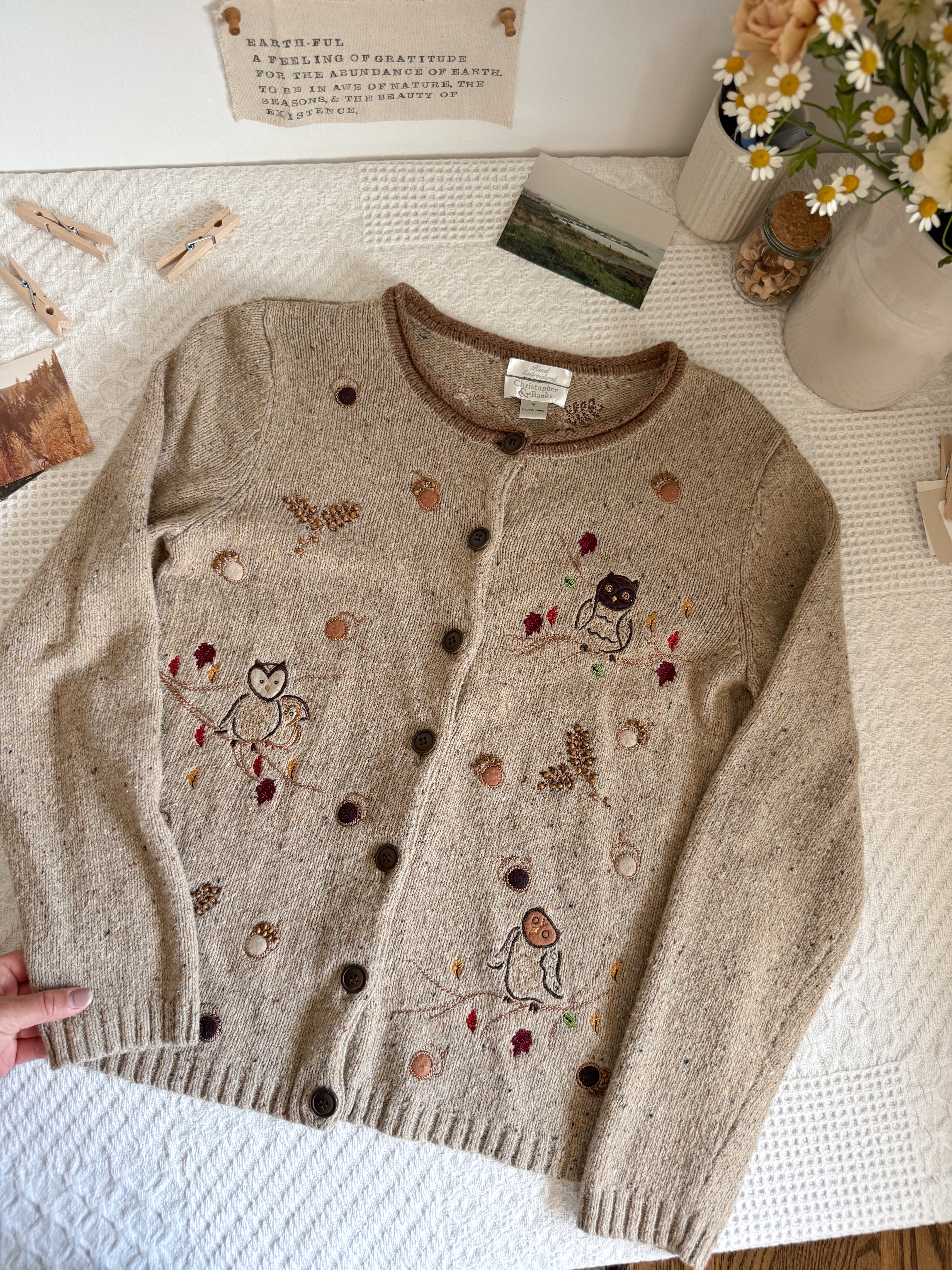 The Autumn Owl Cardigan (S)