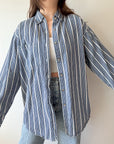The Fisherman Stripe Button Up (L)