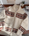 The Woolen Coffee Zip Up (L)