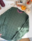 The Forest Green Tommy Cable Knit Sweater (L)