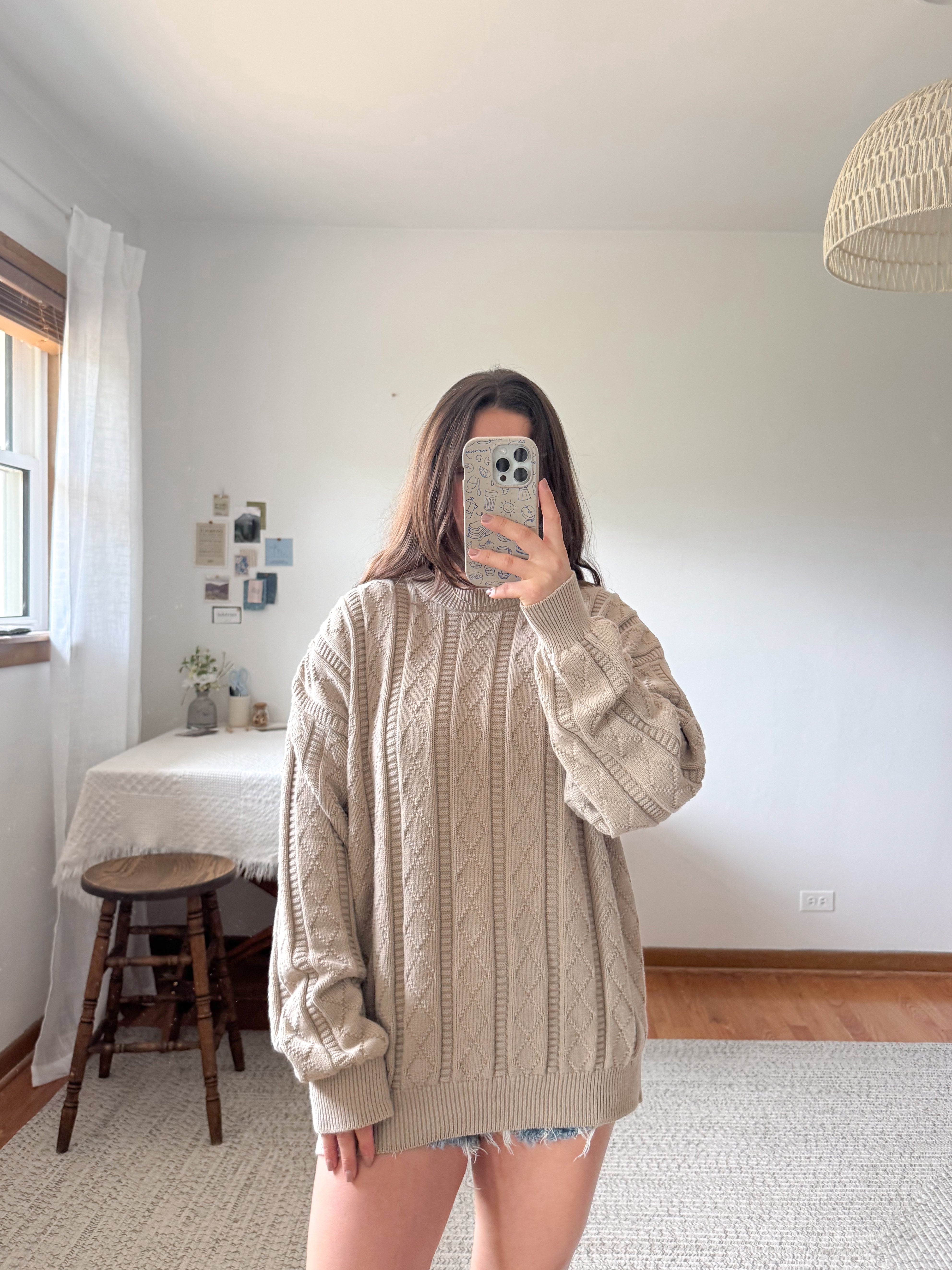 The Beige Diamond Sweater (XL)