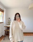 The Almond Milk Lightweight Cable Sweater (L)