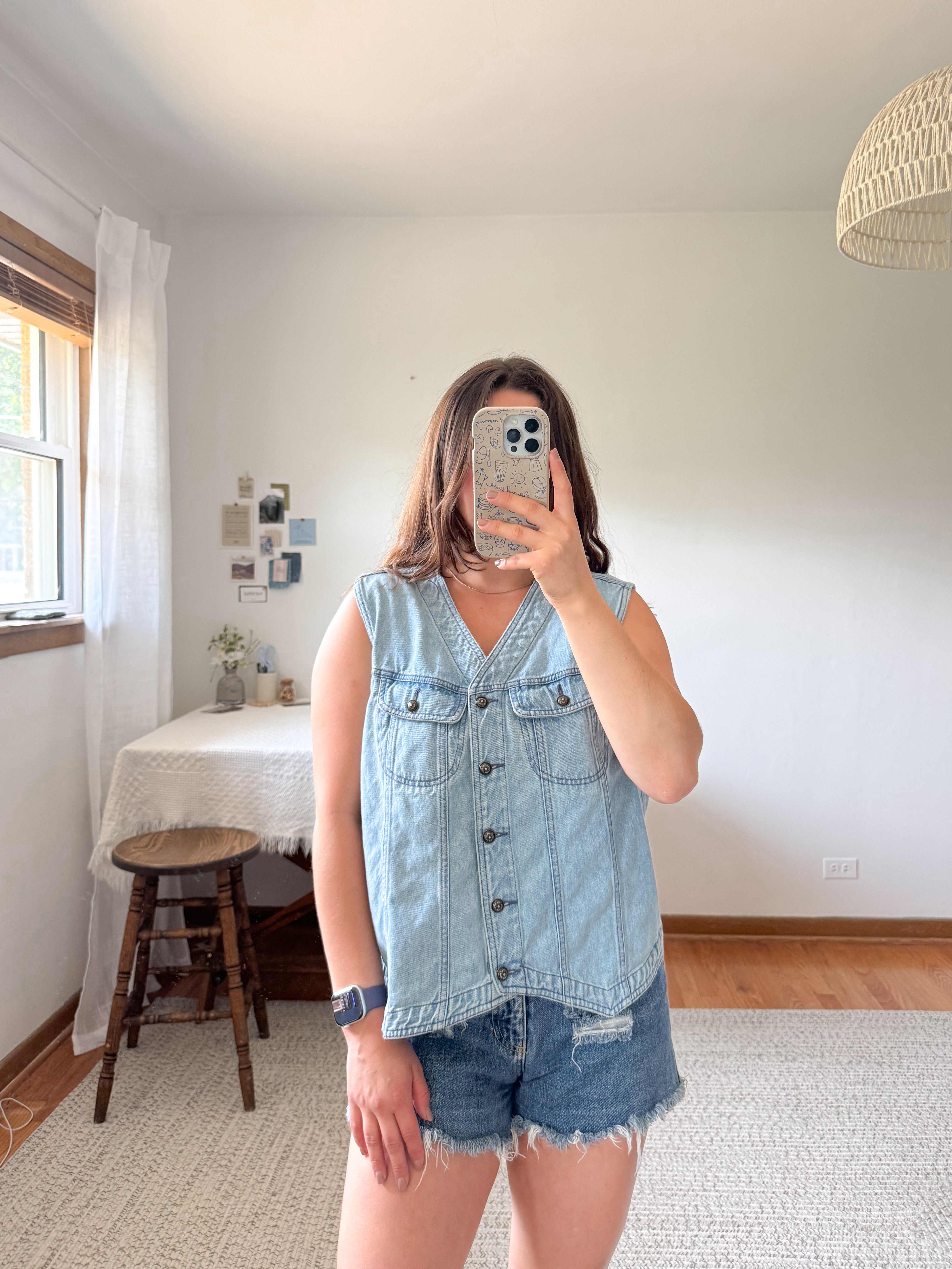 The Light Wash Denim Vest (XL)
