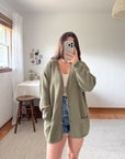 The Cozy Olive Cardigan (L)