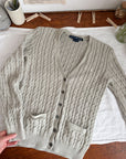 The Sage Polo Cable Knit Cardigan (S)