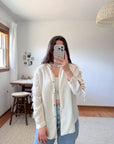 The Silk Tie Sleeve Button Up (M)
