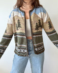 The Fair Isle Tree Zip Up (M)