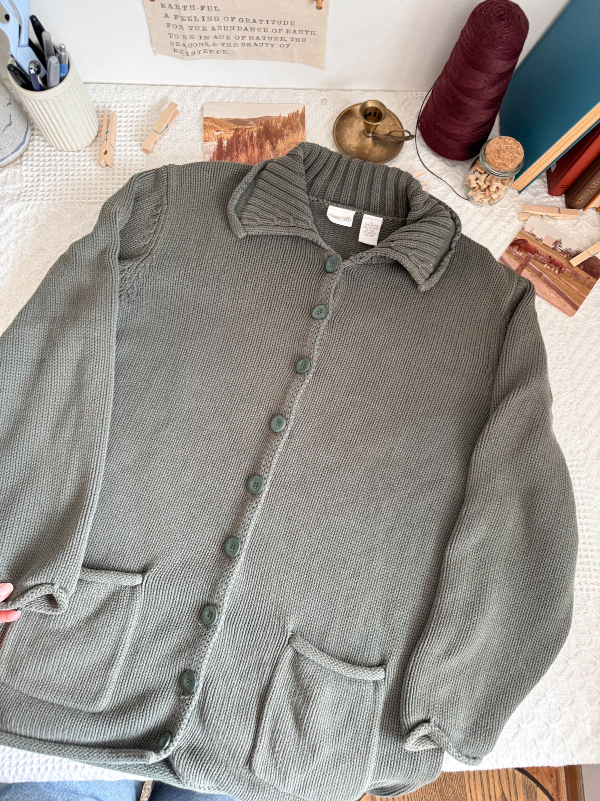 The Cozy Moss Cardigan (L)