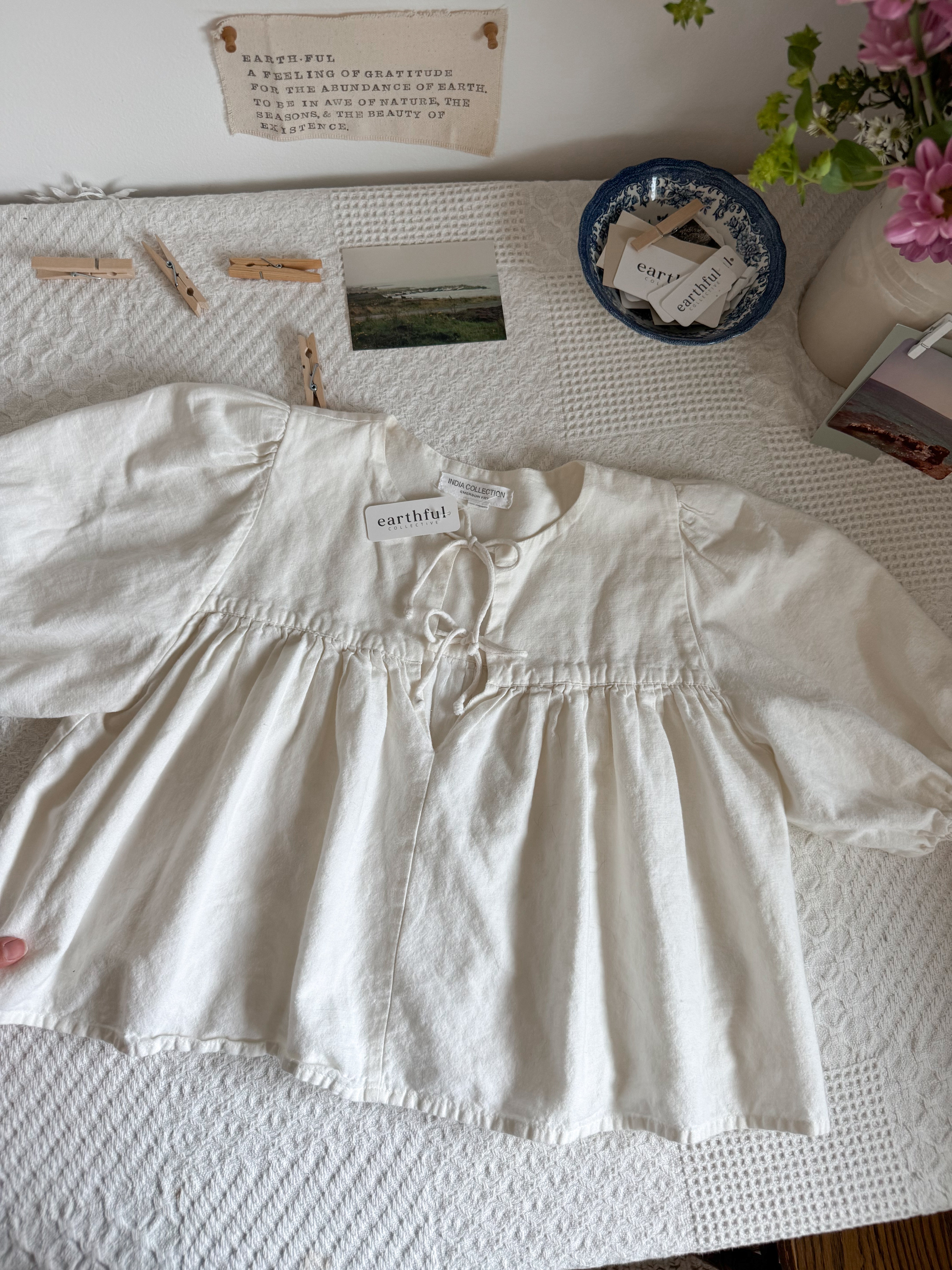 The Boutique Tie Peplum Top (S)