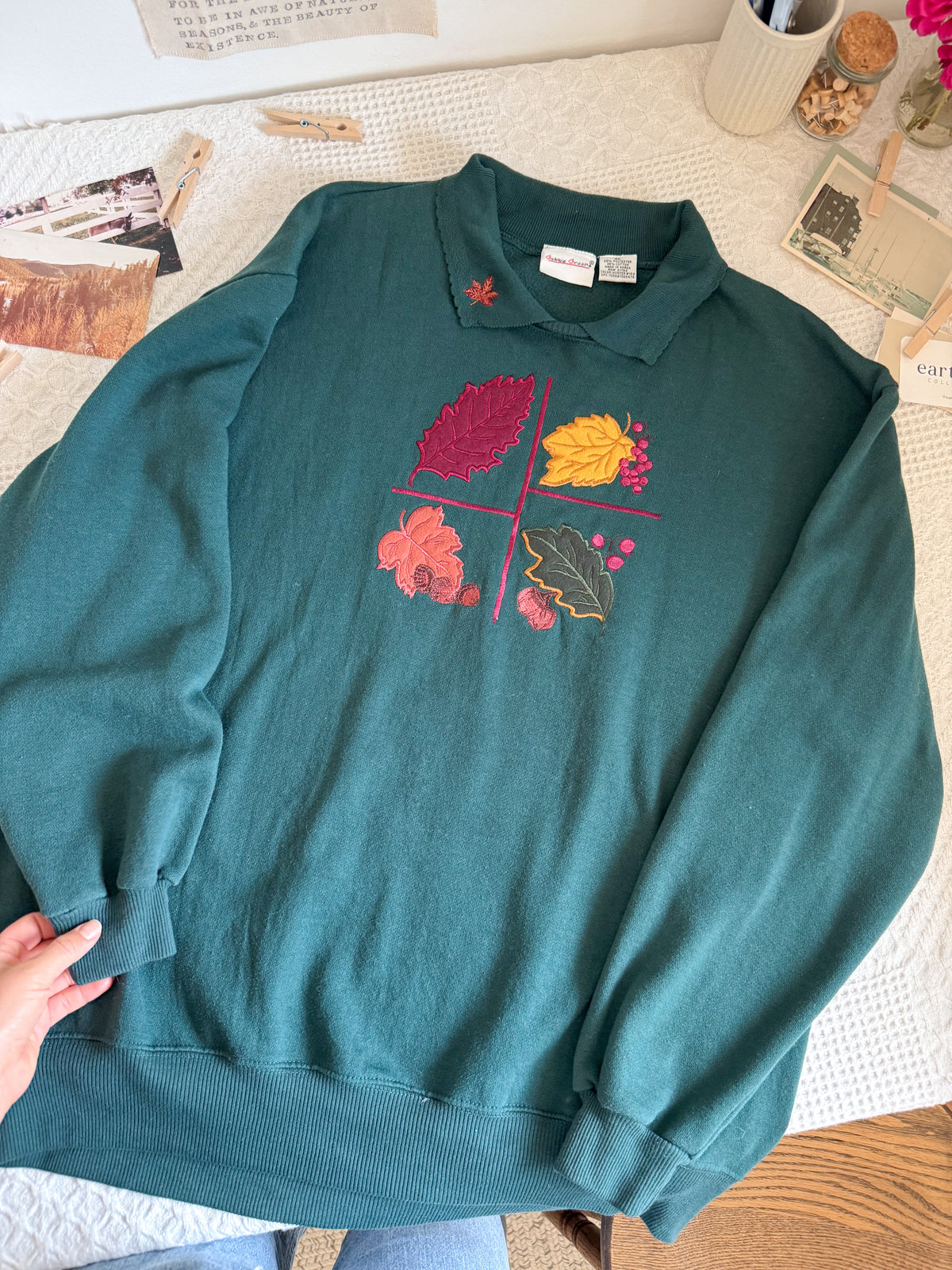 The Forest Leaf Collared Crewneck (XL)
