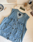 The Denim Utility Vest (M)