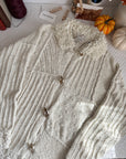 The Cream Patchwork Toggle Cardigan (L)