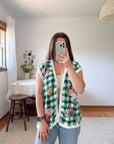 The Floral Gingham Sweater Vest (L)