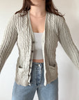 The Sage Polo Cable Knit Cardigan (S)
