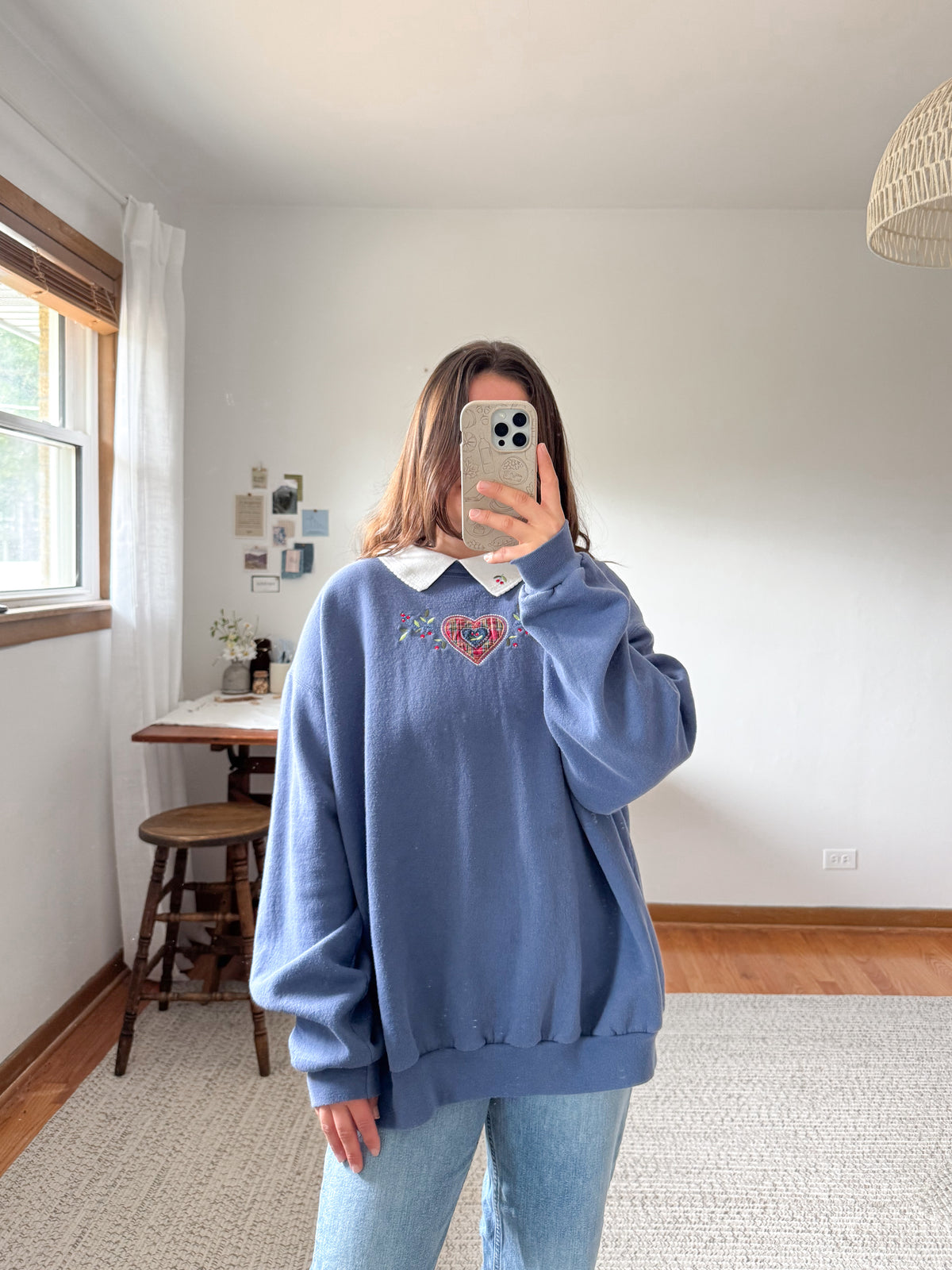 The Cherry Heart Collared Crewneck (XXL)