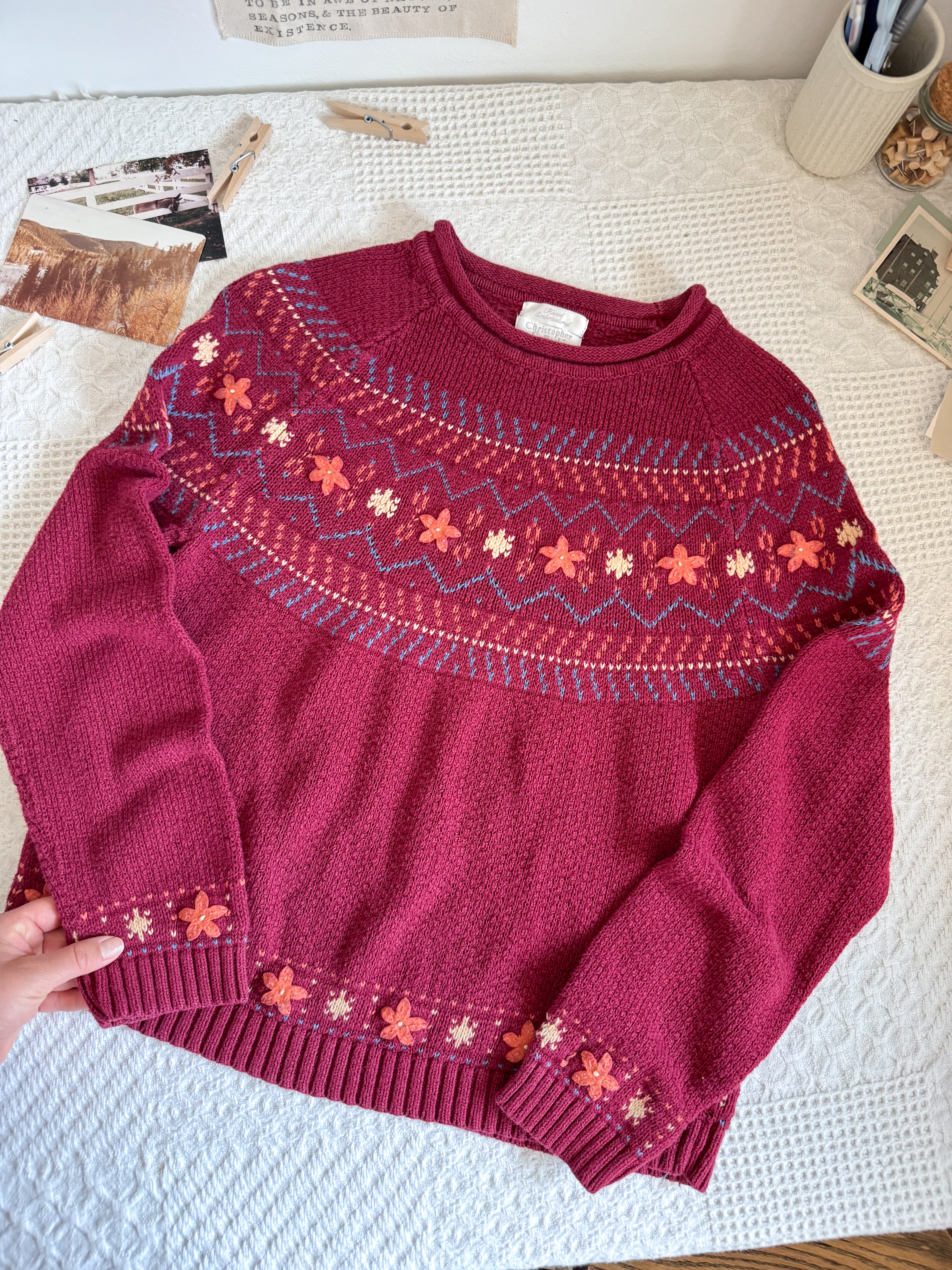 The Cherry Floral Sweater (S)
