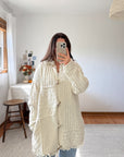 The Cream Patchwork Toggle Cardigan (L)