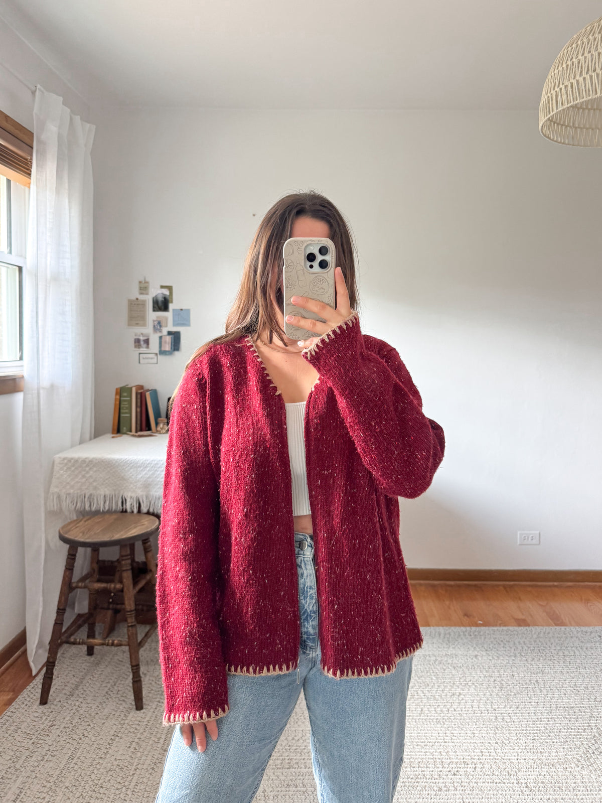 The Cherry Speckled Cardigan (L)