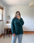 The Forest Green Textured Sweater (M)