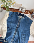The Edgy Denim Bomber Jacket (M)