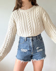 The Creamy Cable Knit Sweater (L)