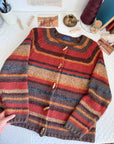 The Striped Fall Toggle Cardigan (L)