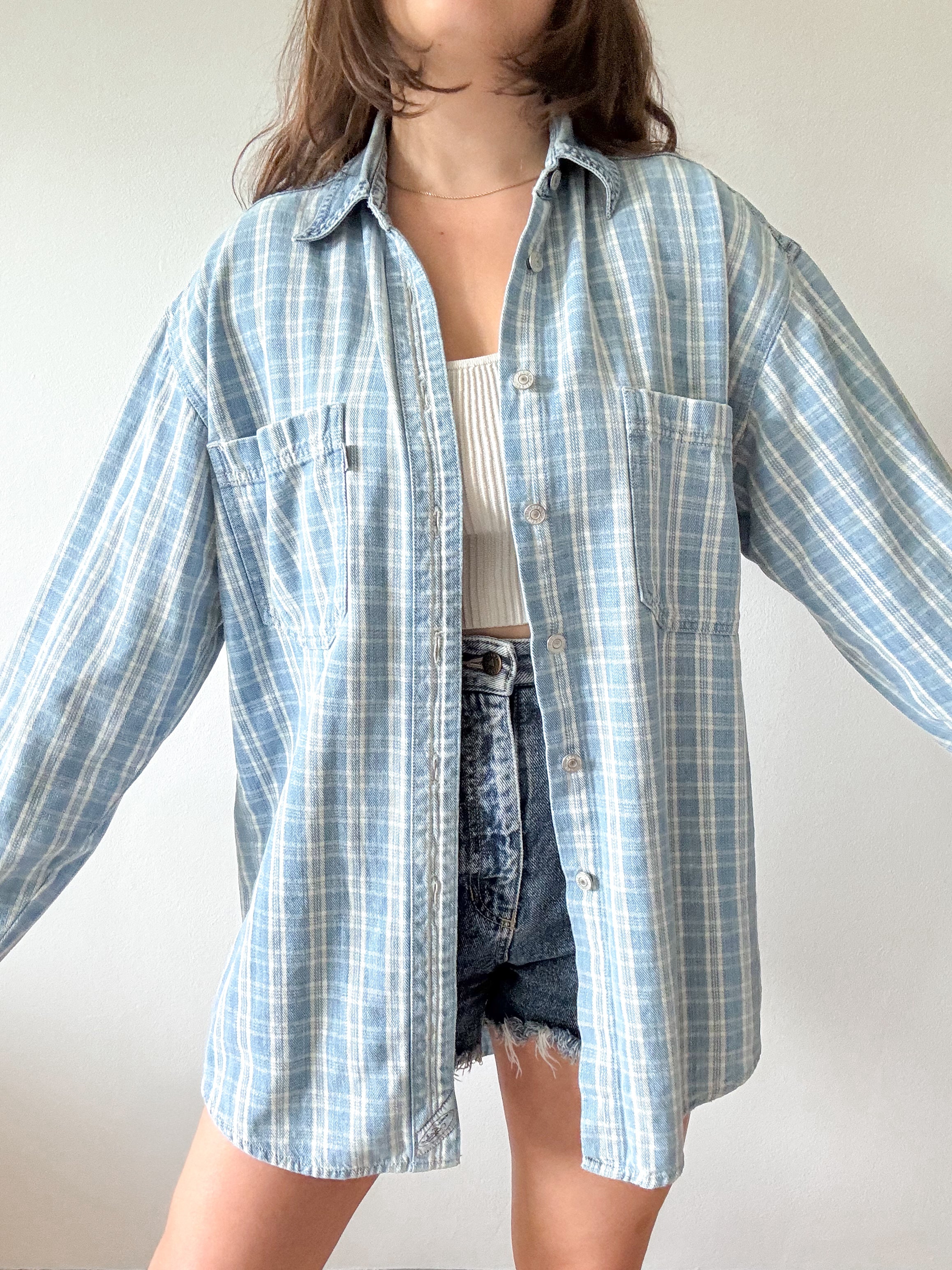 The Denim Flannel Button Up (L)