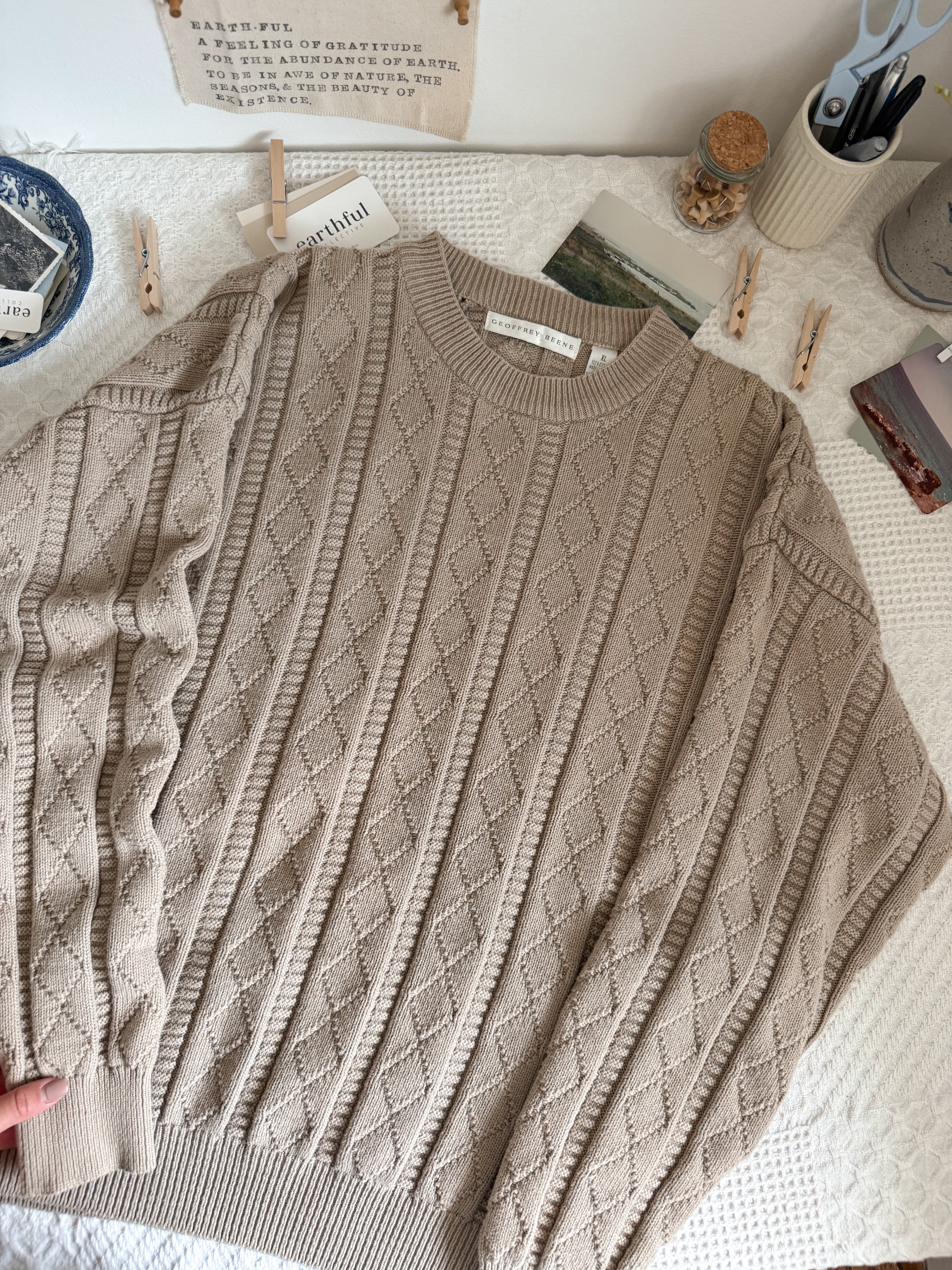 The Beige Diamond Sweater (XL)