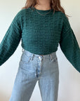 The Forest Green Textured Sweater (M)