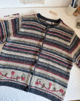 The Autumnal Cozy Striped Cardigan (XL)