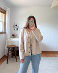 The Beige Subtle Leaf Cardigan (M)