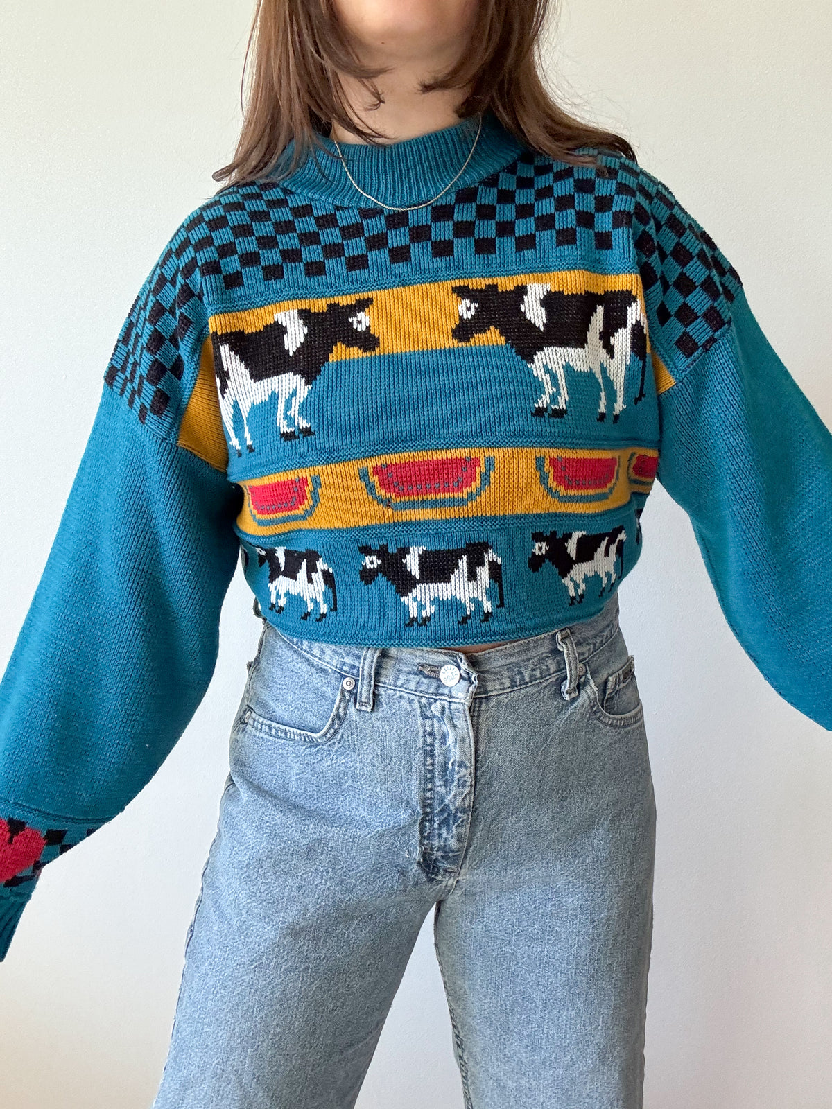 The Watermelon Cow Sweater (L)