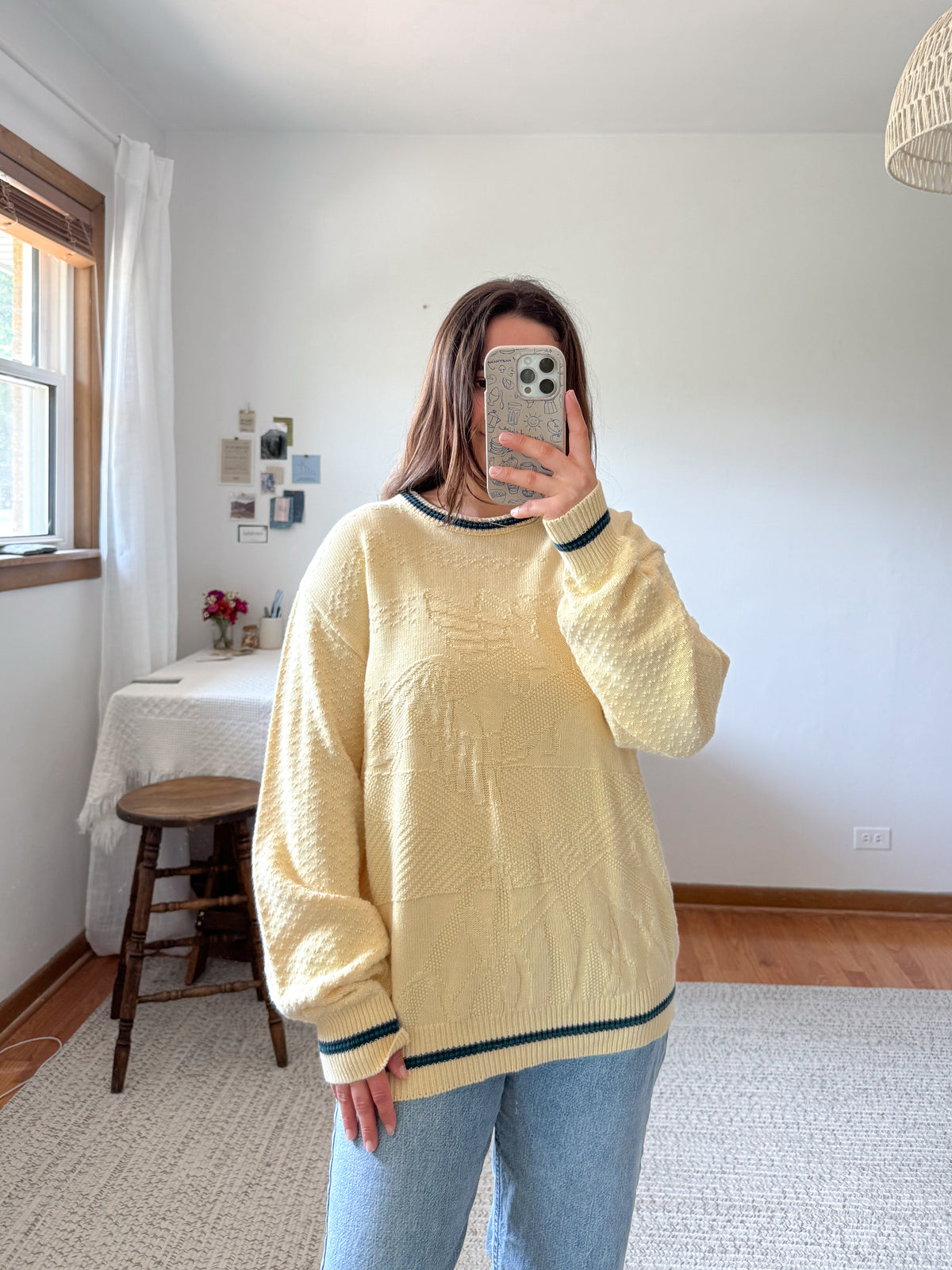 The Textured Yellow Duck Sweater (L)