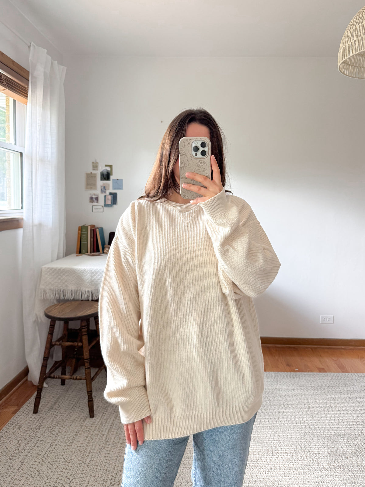 The Creamy Ribbed Sweater (L)