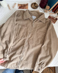 The Tan Textured Zip Up Shacket (L)