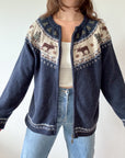 The Fair Isle Moose Cardigan (XL)